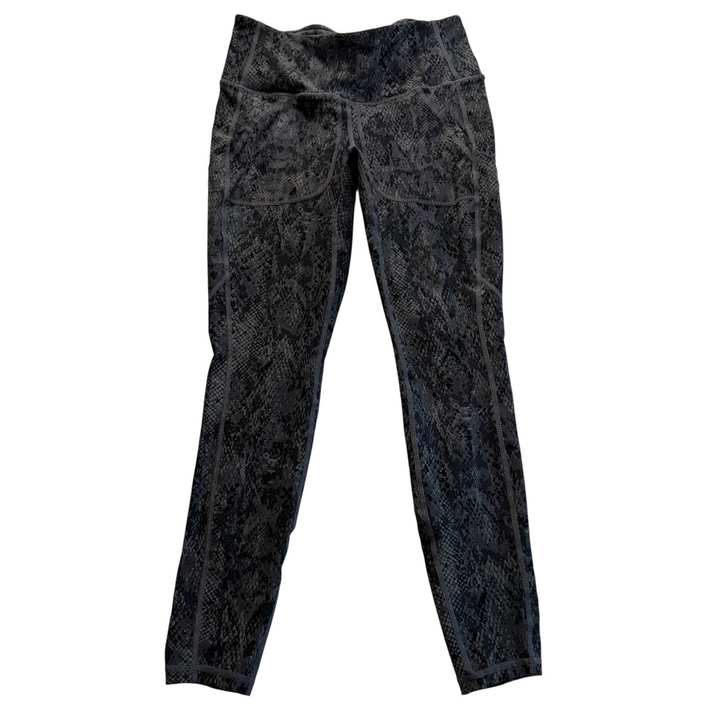 Torrid Active Snakeskin Print Grey Black Pockets High Waist Leggings‎ Sz 00 #565